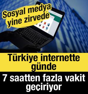 T&uuml;rkiye internette g&uuml;nde 7 saatten fazla vakit ge&ccedil;iriyor: Sosyal medya yine zirvede
