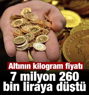 Altının kilogram fiyatı 7 milyon 260 bin liraya d&uuml;şt&uuml;!