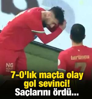 Amedspor'un 7-0 yendiği ma&ccedil;ta olay gol sevinci! Sa&ccedil;larını &ouml;rd&uuml;, g&ouml;zler TFF'ye &ccedil;evrildi