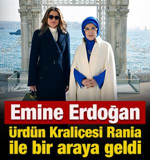 Emine Erdoğan, &Uuml;rd&uuml;n Krali&ccedil;esi Rania ile bir araya geldi