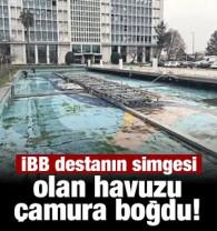 İBB, 15 Temmuz'da destanın simgesi olan havuzu &ccedil;amura boğdu
