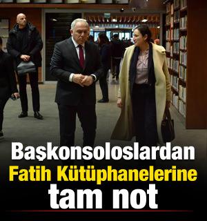 Başkonsoloslardan Fatih K&uuml;t&uuml;phanelerine tam not