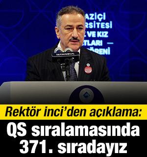 Rekt&ouml;r İnci: Boğazi&ccedil;i &Uuml;niversitesi QS sıralamasında 371'inci sıraya y&uuml;kseldi