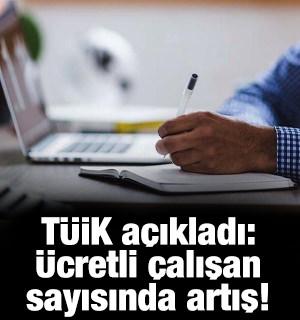 T&Uuml;İK a&ccedil;ıkladı. &Uuml;cretli &ccedil;alışan sayısında artış!