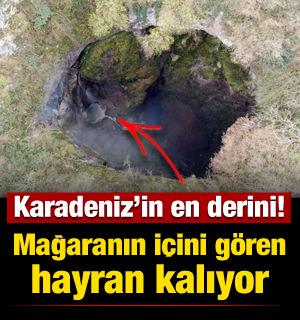 Karadeniz'in en derini: İ&ccedil;inde şelale akan mağara hayran bırakıyor