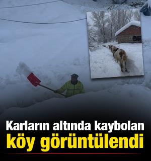 Karların altında kaybolan k&ouml;y! Tunceli'de sıradışı anlar