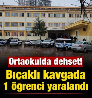 Kayseri'de ortaokulda dehşet! Bı&ccedil;aklı kavgada 1 &ouml;ğrenci yaralandı