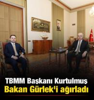 TBMM Başkanı Kurtulmuş, Bakan G&uuml;rlek'i ağırladı