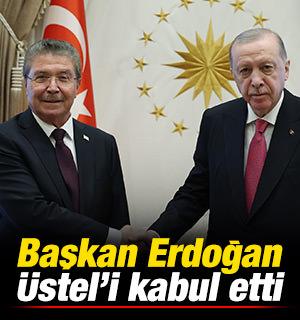 Cumhurbaşkanı Erdoğan, KKTC Başbakanı &Uuml;stel'i kabul etti