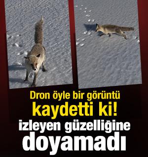 Dron &ouml;yle bir g&ouml;r&uuml;nt&uuml; kaydetti ki! İzleyen g&uuml;zelliğine doyamadı