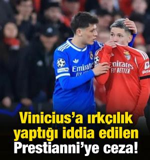 Vinicius'a ırk&ccedil;ılık yaptığı iddia edilen Prestianni'ye ge&ccedil;ici ceza!