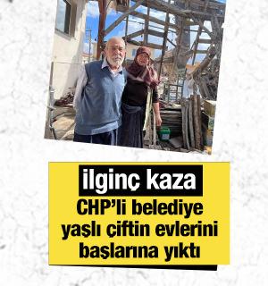 Yol &ccedil;alışması kabusa d&ouml;nd&uuml;: Belediye ekipleri, yaşlı &ccedil;iftin evini başlarına yıktı