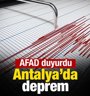 Antalya'da 3,7 b&uuml;y&uuml;kl&uuml;ğ&uuml;mde deprem meydana gledi