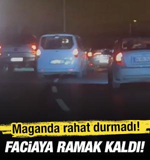 Başakşehir'de d&uuml;ğ&uuml;n konvoyundaki aracın hareketleri faciaya resmen davetiye &ccedil;ıkardı