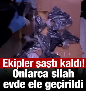 İstanbul'da bir eve d&uuml;zenlenen operasyonda 50 tabanca ele ge&ccedil;irildi