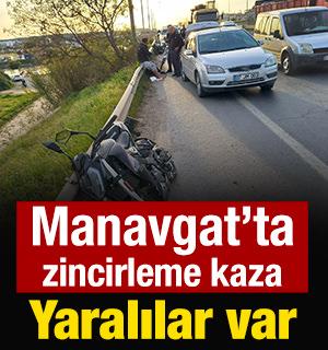Manavgat'ta zincirleme kaza: Yaralılar var