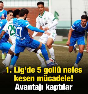1. Lig'de 5 goll&uuml; nefes kesen play-off m&uuml;cadelesi! Direkt rakibini yenip avantajı kaptılar