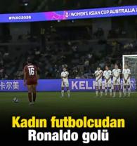 Kadın futbolcudan Ronaldo gol&uuml;