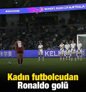 Kadın futbolcudan Ronaldo gol&uuml;