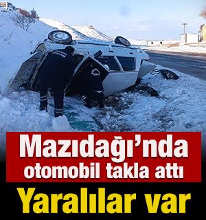 Mazıdağı&rsquo;nda otomobil takla attı: Yaralılar var