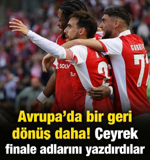 Avrupa'da bir geri d&ouml;n&uuml;ş daha! 2-0'dan d&ouml;n&uuml;p &ccedil;eyrek finalist oldular