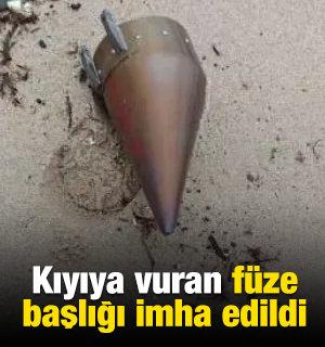 &Ccedil;atalca'da kıyıya vuran f&uuml;ze başlığı imha edildi