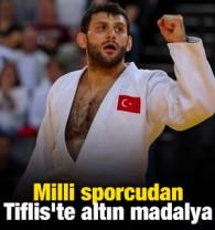 Milli sporcudan Tiflis'te altın madalya