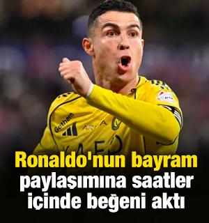 Ronaldo'nun bayram paylaşımına saatler i&ccedil;inde beğeni aktı