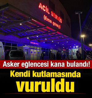 &Ccedil;orum'da kendisi i&ccedil;in d&uuml;zenlenen asker eğlencesinde silahla vuruldu 