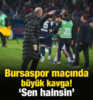 Fethiyespor-Bursaspor ma&ccedil;ının ardından b&uuml;y&uuml;k kavga &ccedil;ıktı! 'Sen hainsin'