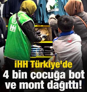 İHH T&uuml;rkiye'de 4 bin &ccedil;ocuğa bot ve mont dağıttı