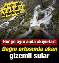 Akıl sır erdiremediler! Dağın ortasından aynı anda akan gizemli sular