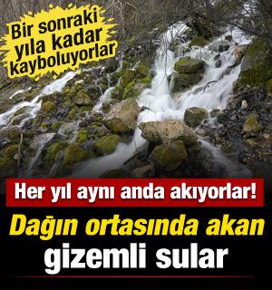 Akıl sır erdiremediler! Dağın ortasından aynı anda akan gizemli sular