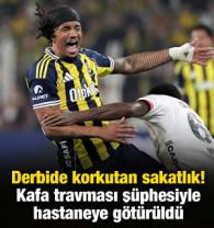 Derbide korkutan sakatlık! Kafa travması ş&uuml;phesi sebebiyle hastaneye g&ouml;t&uuml;r&uuml;ld&uuml;