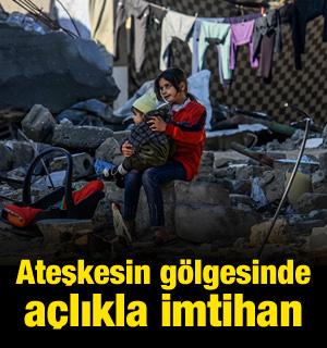 Gazzeli &ccedil;ocuklar ateşkesin g&ouml;lgesinde a&ccedil;lıkla savaşıyor