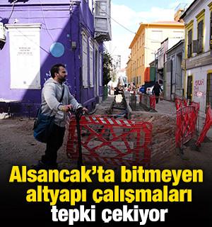 Alsancak'ta "bitmeyen altyapı &ccedil;alışmaları" tepki &ccedil;ekiyor