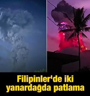 Filipinler'de iki yanardağda patlama