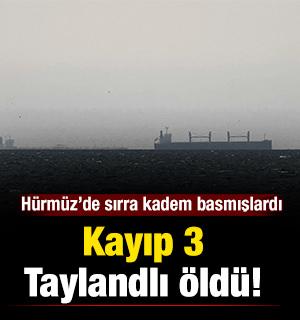 H&uuml;rm&uuml;z Boğazı'nda sırra kadem basmışlardı... Kayıp 3 Taylandlı &ouml;ld&uuml;!