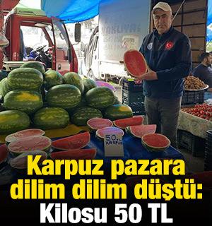 Karpuz pazara dilim dilim d&uuml;şt&uuml;: Kilosu 50 TL