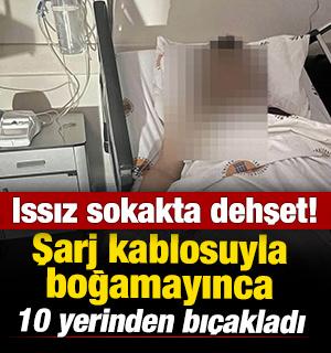 Mersin'de dehşet! Kabloyla boğamayınca 10 kez bı&ccedil;akladı