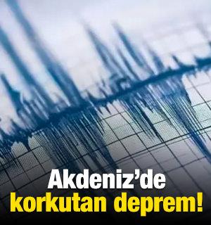 Akdeniz'de 4,7 b&uuml;y&uuml;kl&uuml;ğ&uuml;nde deprem