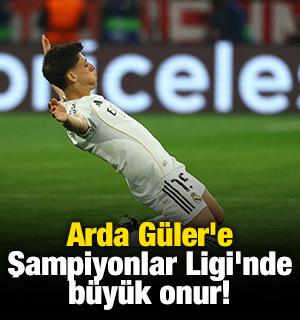Arda G&uuml;ler'e Devler Ligi'nde b&uuml;y&uuml;k onur!