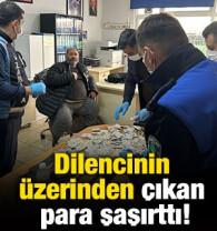 Dilencinin &uuml;zerinden &ccedil;ıkan para şaşırttı!