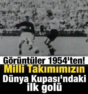 G&ouml;r&uuml;nt&uuml;ler 1954'ten! Milli Takımımızın D&uuml;nya Kupası'ndaki ilk gol&uuml;