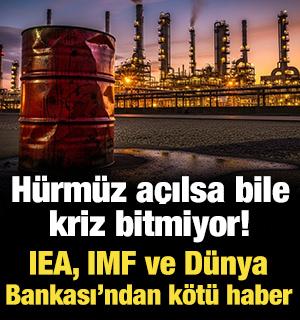IEA, IMF ve D&uuml;nya Bankası&rsquo;ndan k&ouml;t&uuml; haber: H&uuml;rm&uuml;z a&ccedil;ılsa bile kriz bitmiyor!
