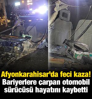 K&ouml;pr&uuml; bariyerlerine &ccedil;arparak par&ccedil;alanan otomobilin s&uuml;r&uuml;c&uuml;s&uuml; hayatını kaybetti