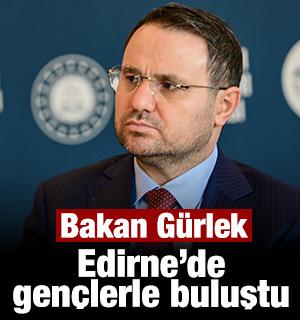 Bakan G&uuml;rlek Edirne&rsquo;de gen&ccedil;lerle buluştu: Adaleti hızlandırmak en b&uuml;y&uuml;k hedefimiz