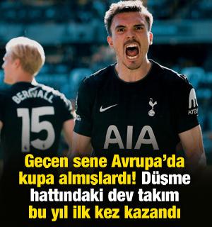 Ge&ccedil;en sezon Avrupa'da kupa almışlardı! D&uuml;şme hattındaki dev takım bu yıl ilk kez kazandı