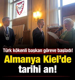 Kiel&rsquo;de tarihi an: T&uuml;rk k&ouml;kenli başkan g&ouml;reve başladı!