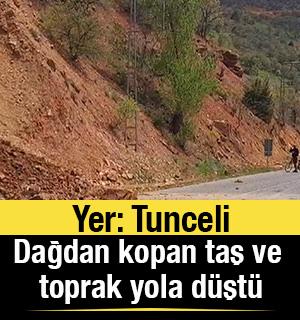 Tunceli&rsquo;de yama&ccedil;tan kopan k&uuml;tle yola d&uuml;şt&uuml;